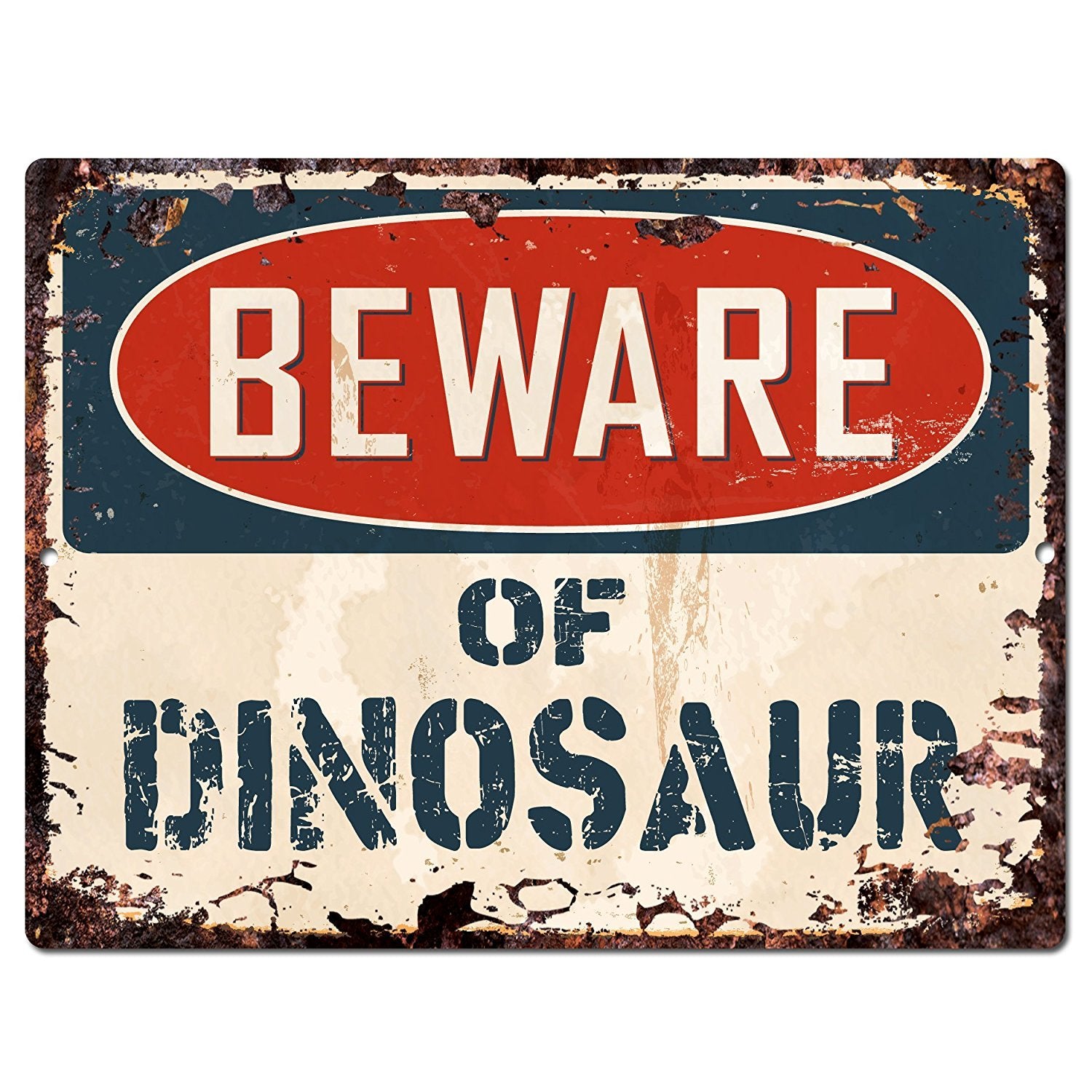 Beware of DINOSAUR Chic Sign Vintage Retro Rustic 9x 12 Metal Plate Store Home Room Wall Decor Gift