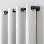 Sun Zero Nordic 2-Pack Theater Grade Noise Reducing Extreme 100% Blackout Grommet Curtain Panel Pair, 52' X 63, White