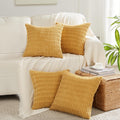 Fancy Homi 4 Packs Mustard Yellow Decorative Throw Pillow Covers 24X24 Inch For Living Room Couch Bed Sofa, Rustic Farmhouse Boh