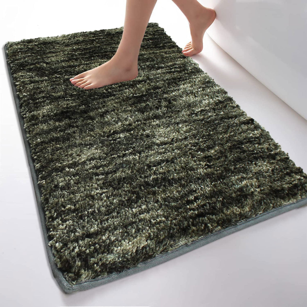 Luxe Home Bath Mat Super Soft Anti Skid Hawaii Rugs (Green, 60cm x 90cm) Pack of 1