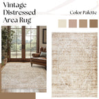 Bileehome 8X10 Washable Large Area Rugs For Living Room,Neutral Boho Modern Farmhouse Rug For Bedroom,Beige Tan