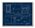 Stupell Home D  cor Master Blueprint Bathroom Wall Plaque, 10 x 0.5 x 15, Proudly Made in USA