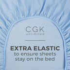 Queen Size Fitted Bed Sheet - Hotel Luxury Single Fitted Sheet Only - Fits Mattress Up To 16' - Extra Soft, Wrinkle Free, Breathable Sheet For Women, Men, Kids & Teens - Light Blue Single Fitted Sheet