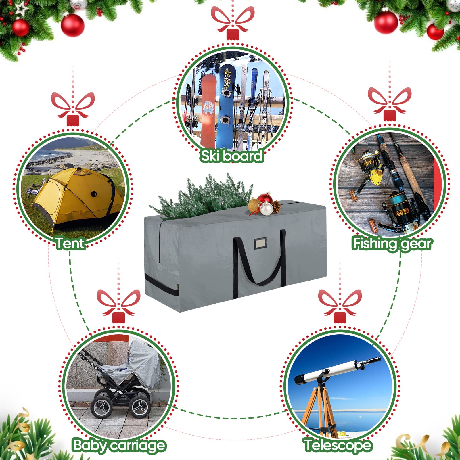 Baleine 7.5 Ft Christmas Tree Storage Bag, Heavy Duty Extra Large Artificial Christmas Tree Bag With Reinforced Handles And Dual