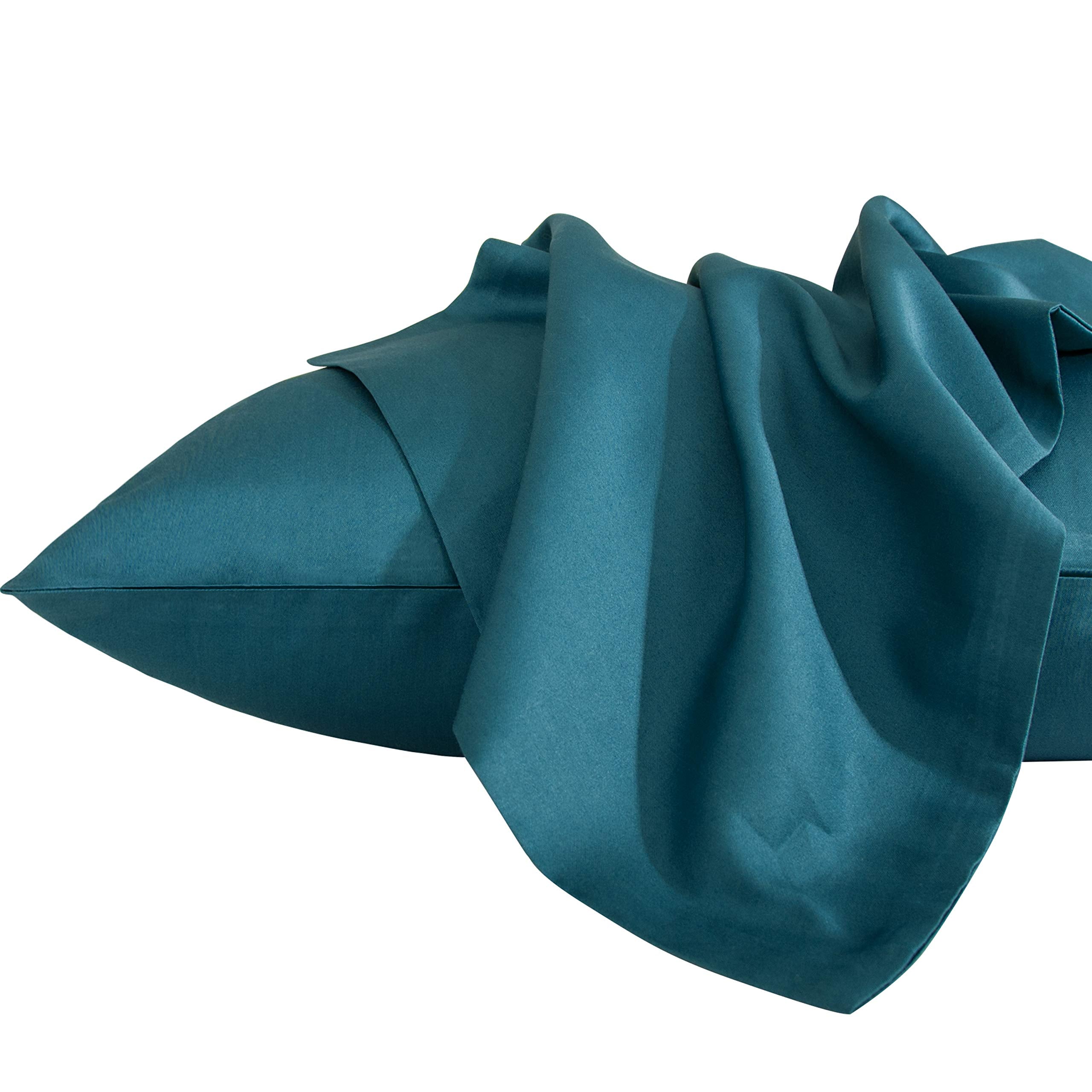 Ntbay 500 Thread Count 100% Egyptian Cotton Queen Pillowcases, Super Soft And Breathable Envelope Closure Pillow Cases, 20X30 Inches, Slate Blue