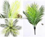 Pasyou Artificial Palm Tree, Plastic Plants Greenery Fake Tropical Shrubs Faux Big Leaves For Home Indoor Outdoor Garden Diy Bas