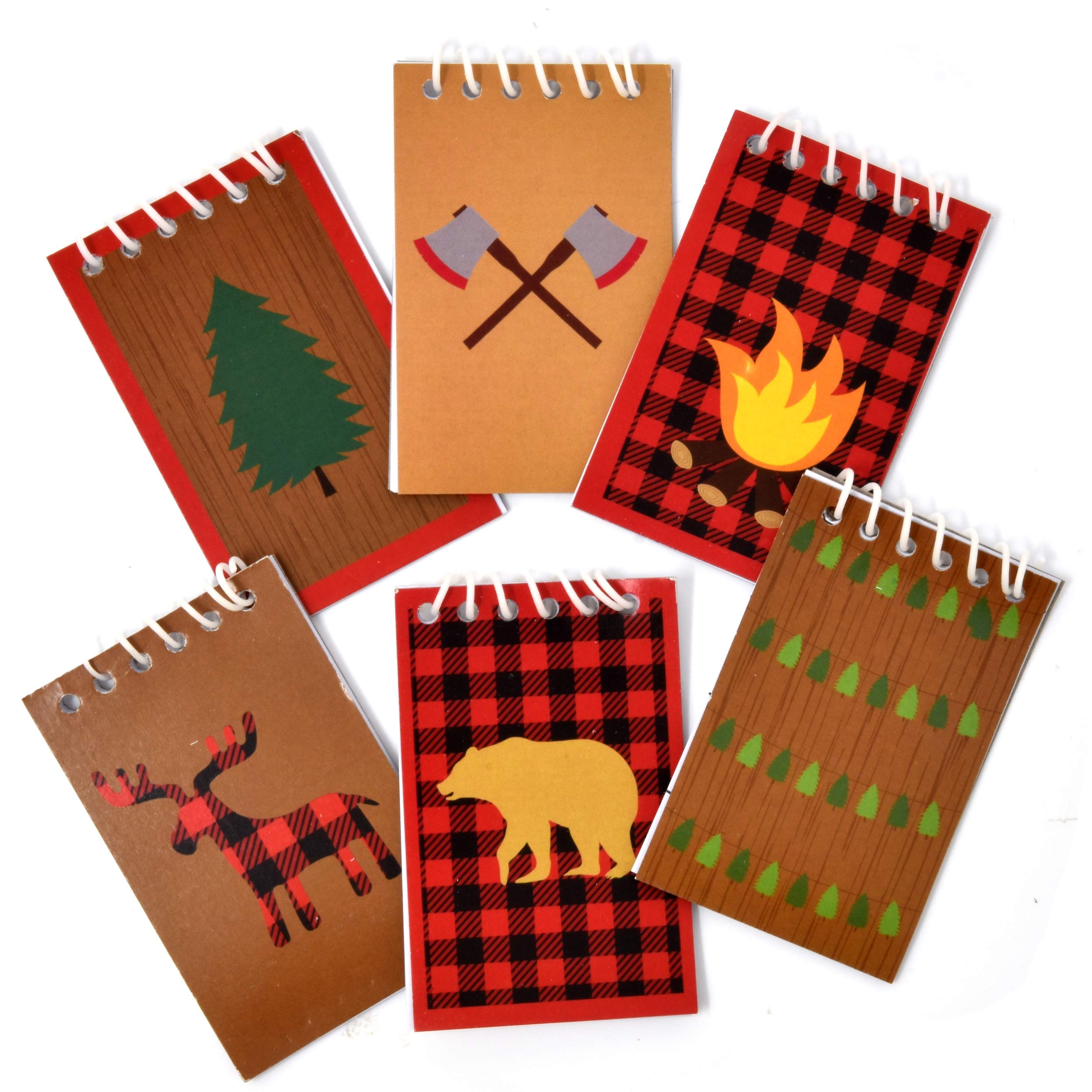 Gift Boutique 48 Count Woodland Camping Adventure Mini Notepads Forest Animal Themed Kids Birthday Party Favor Handouts Camper T