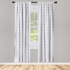 Ambesonne Grey And White Curtains, Chevron Pattern Zigzag Geometrical Arrow Lines Stripes Abstract Print, Window Treatments 2 Pa