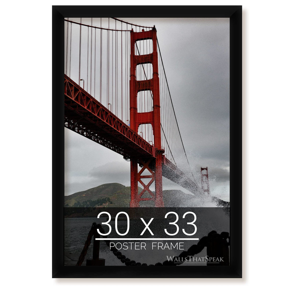 wallsthatspeak 30x33 Black Picture Frame for Puzzles Posters Photos or Artwork
