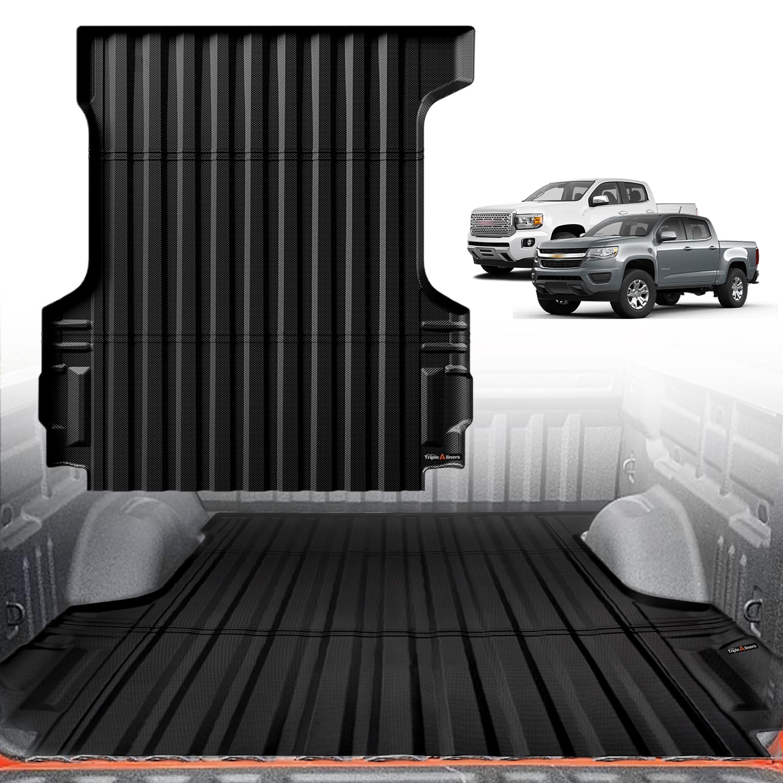 Triplealiners Truck Bed Mat Compatible With 2015-2022 Chevy Colorado/Gmc Canyon Accessories 5Ft Vehicle Perfectly Flush All Weat