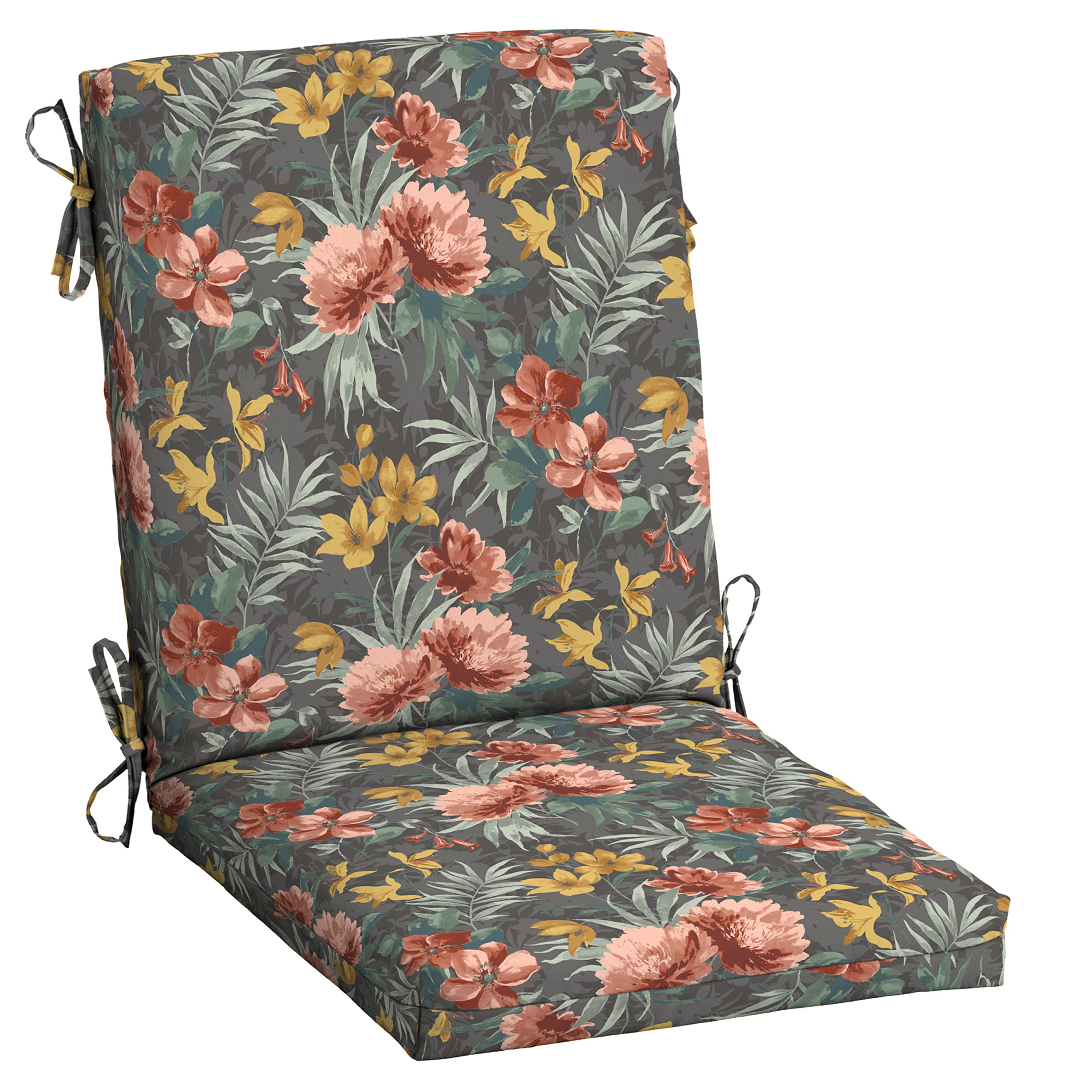 Arden Selections Outdoor Dining Chair Cushion 20 x 20, Phoebe Grey Floral