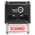 Supply360 As-Imp1130R - Scanned W/Upper And Lower Bars, Red Ink, Heavy Duty Commerical Self-Inking Rubber Stamp, 9/16 ' X 1-1/2