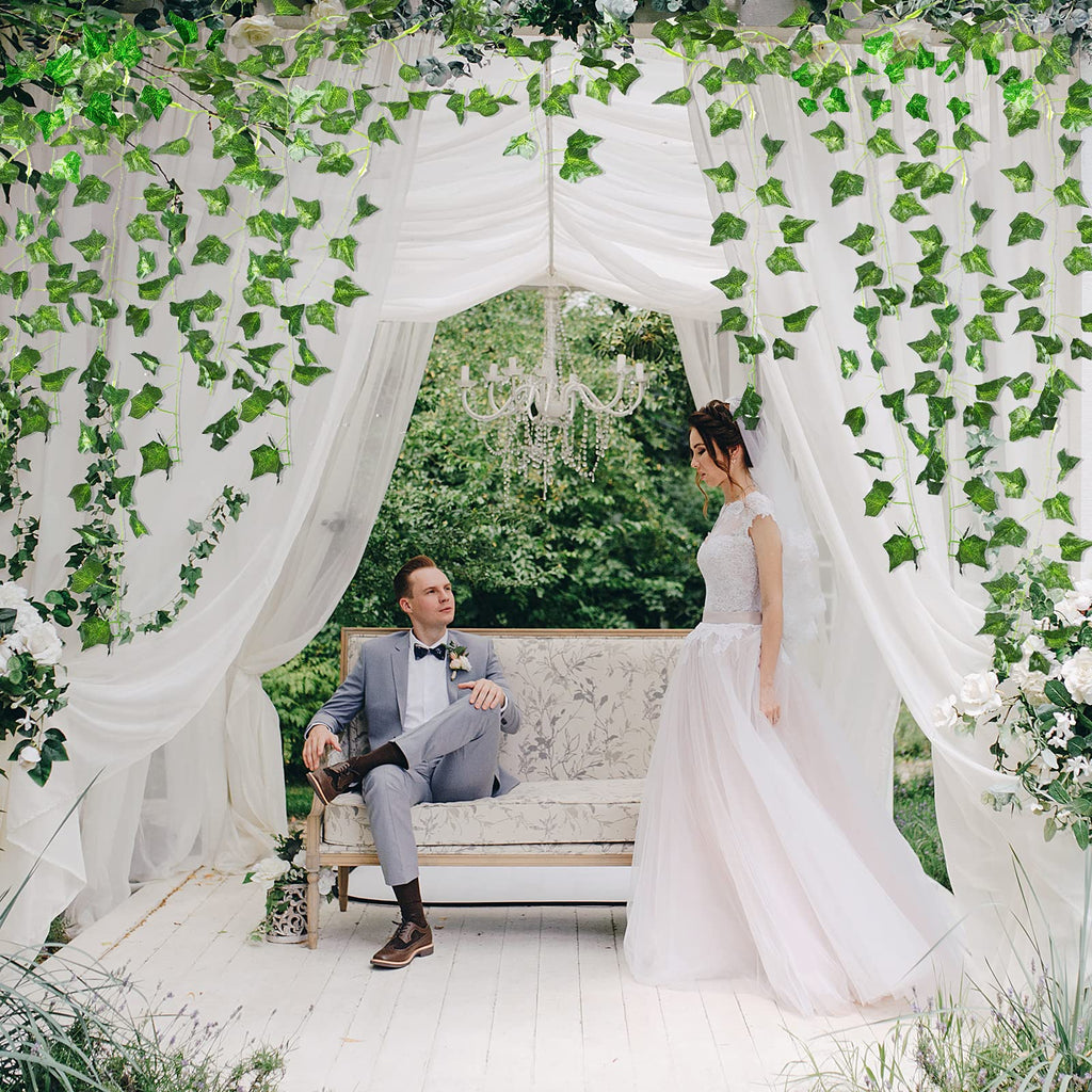 Jpsor 24Pcs Fake Leaves Artificial Ivy Garland Greenery Vines For Bedroom Decor Aesthetic Silk Ivy Vines For Room Wall Home Deco