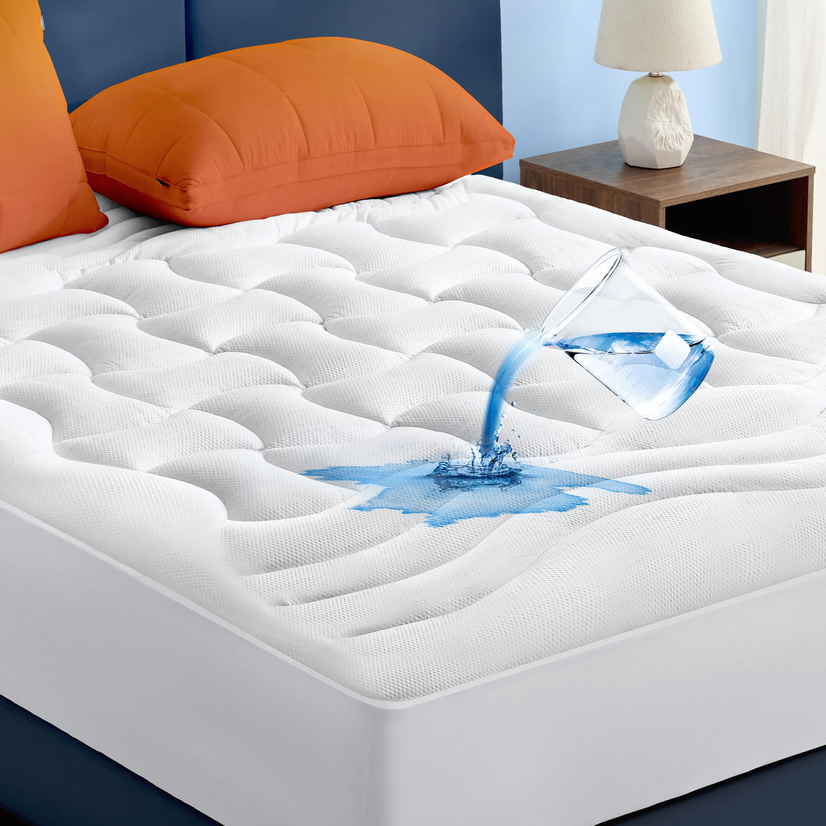 Bedsure Queen Waterproof Mattress Pad - Thick Quilted Fitted Mattress Protector With 8-21' Deep Pocket, Soft Mattress Topper Fo