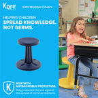 KORE DESIGN Wobble Stool Chair, Girls + Boys Kid Desk Stools, Ergonomic Small Office Chairs, Flexible Seating for Active Kids, ADD/ADHD, Classroom, School, Home, Preschool (12in) Age 4-5 yr, Dark Blue