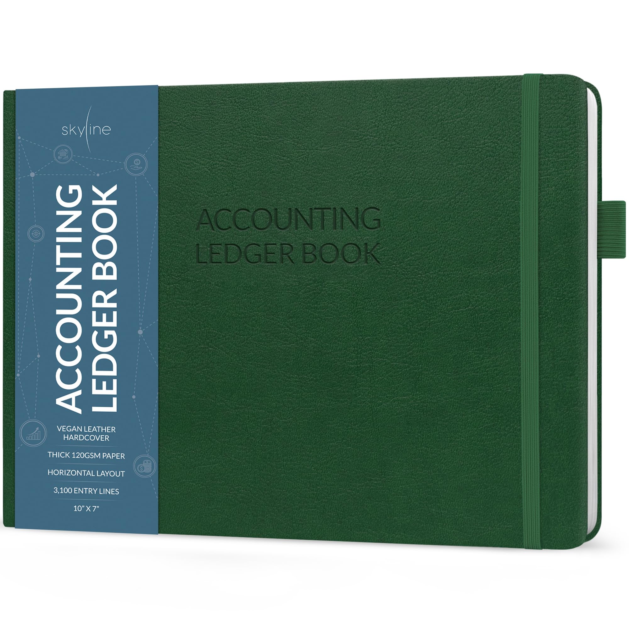 Skyline Accounting Ledger Book - Columnar Log Journal For Personal & Small Business Bookkeeping - Money Expense Log, Hardcover 1