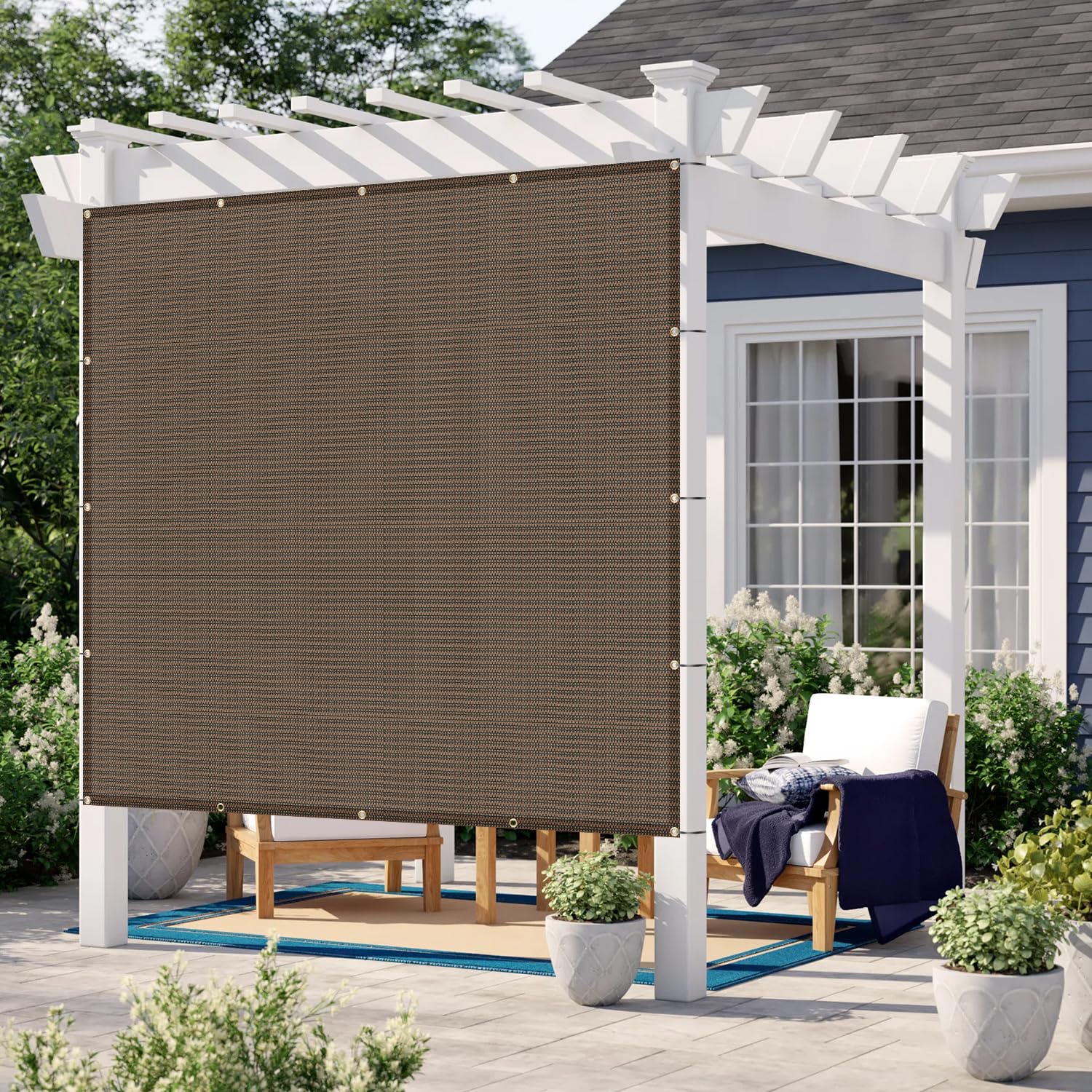 Love Story Custom Size 3X23 Ft Sun Shade Cloth With Grommets Pergola Shade Cover 95% Uv Protection For Patio Outdoor, Brown (Cus