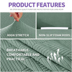 Znsayotx Super Stretch Chair Slipcover (31'-46'), New Striped Sofa Chair Covers For Living Room, Dogs Pet Friendly Anti-Slip Chair Protector Spandex Armchair Slipcovers (Pea Green, Chair)