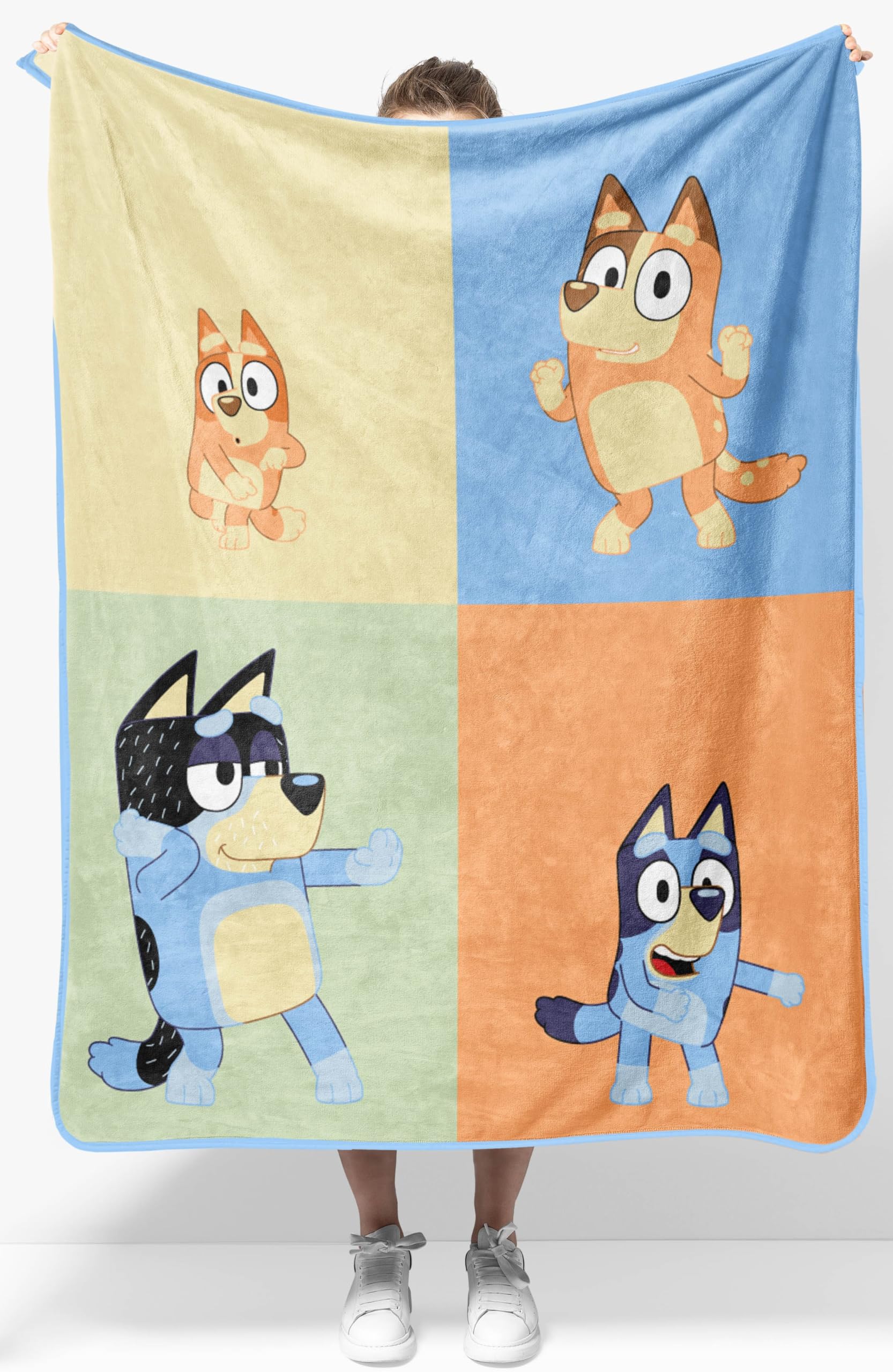 Bluey & Bingo Plush Throw Blanket - Measures 40 X 50 Throw Super Soft Lightweight Fleece Kids Bedding