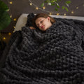 Newcosplay Super Soft King Blanket Grey Premium Silky Flannel Fleece 3D Clouds Stylish Jacquard Lightweight Bed Blanket All Seas