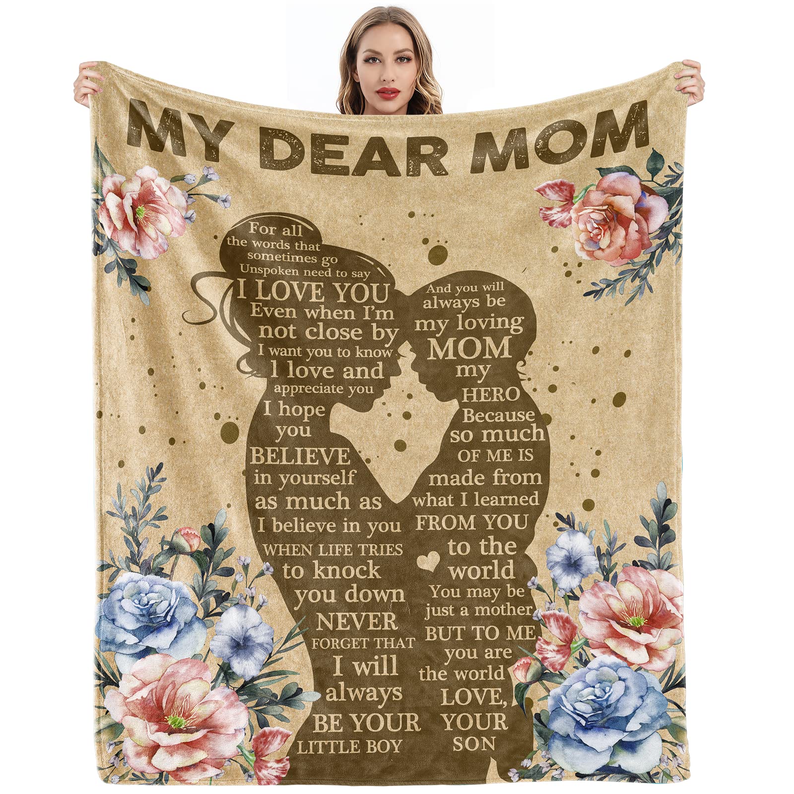 Gifts For Mom, Mothers Day Birthday Gifts For Mom From Son, Mom Gifts, Mom Blanket From Son, Mom Birthday Gifts, Happy Birthday