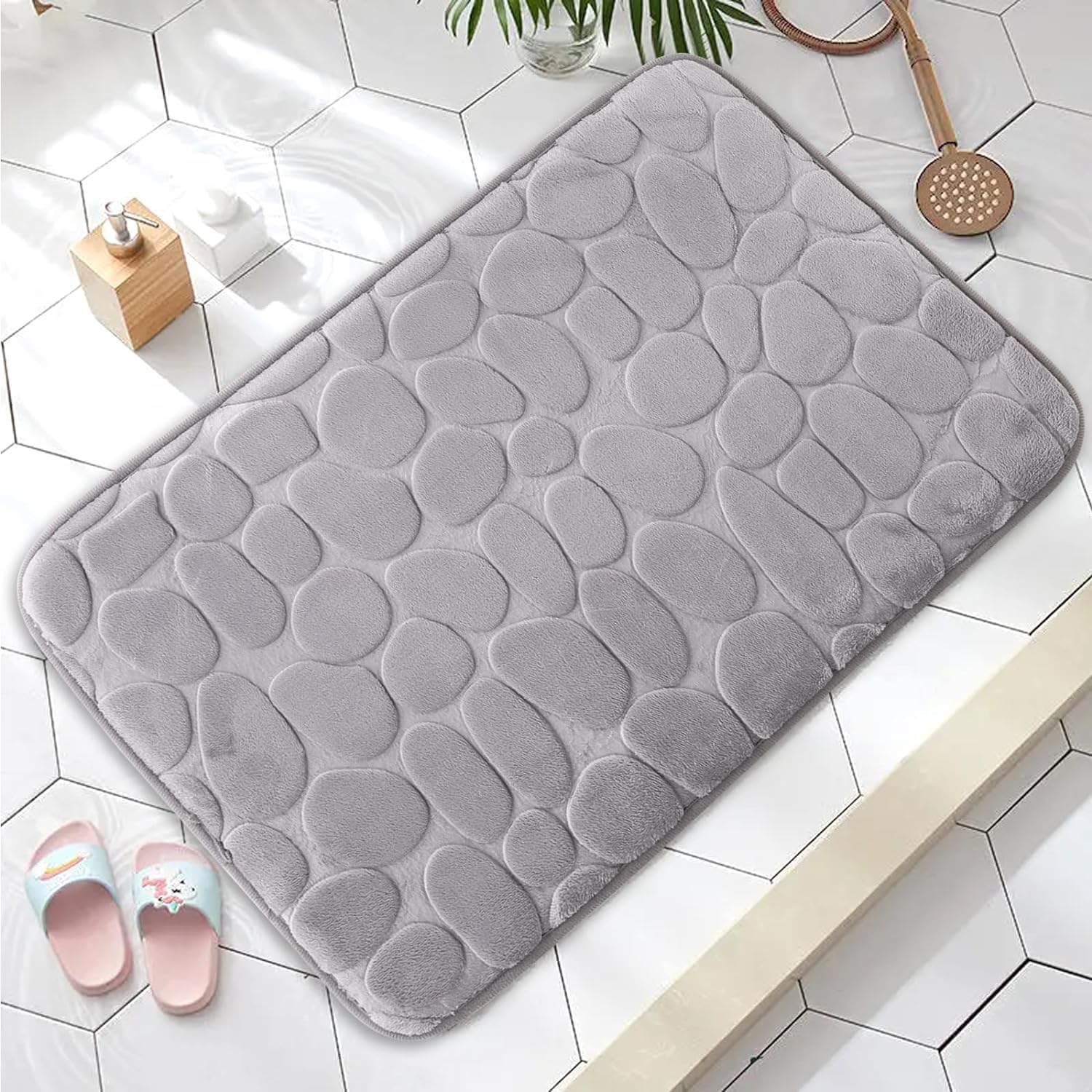 TRIVYOM Memory Foam Rectangular Mat  Bath Mat | Door Carpet | NonSlip, Water Absorption | Soft and Comfortable | Easier to Dry