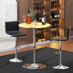 Monibloom Bistro Pub Table Round Bar 27.5'- 36' Height-Adjustable Cocktail Table With 23.5 Inch Table Top For Dining Room Home Kitchen Patio Bistro (Yellow)