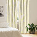 Ambesonne Yellow And White Window Curtains Pack Of 2, Hexagonal Pattern Honeycomb Beehive Simplistic Geometrical Monochrome, Lig