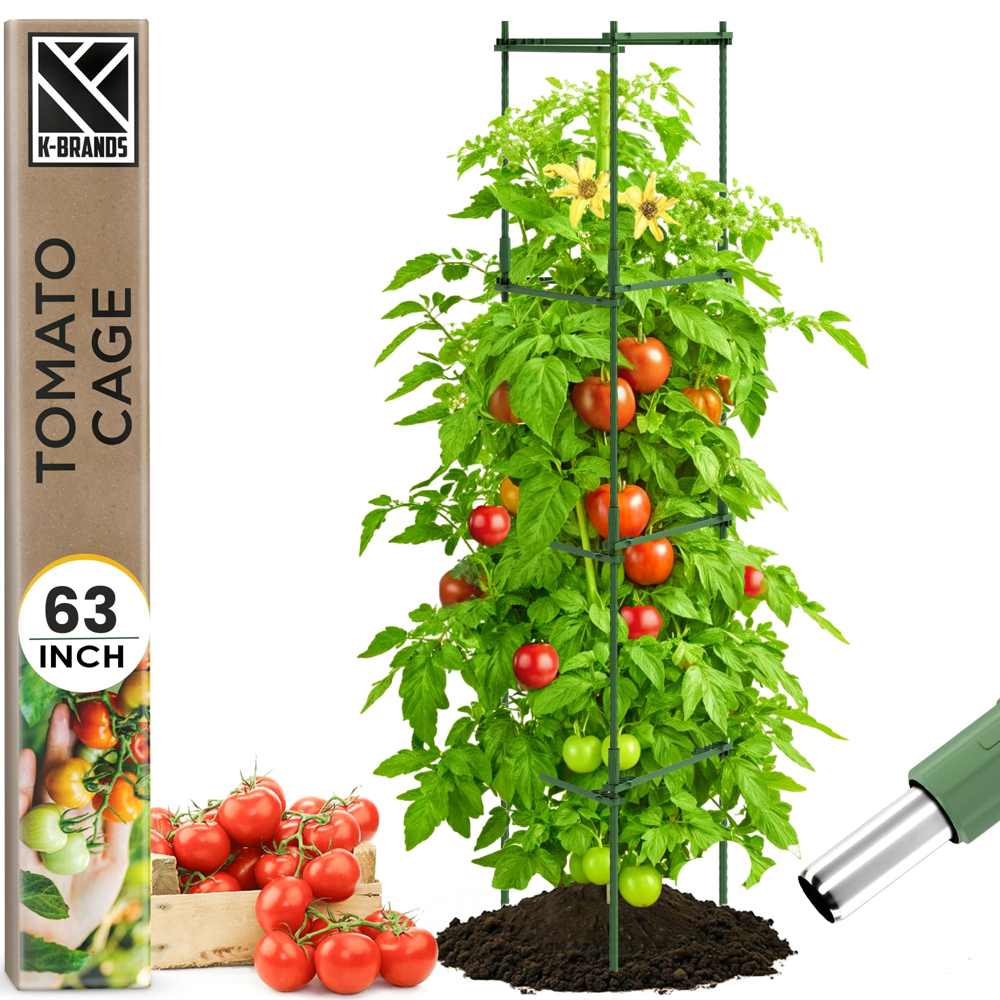 Tomato Cage Premium - Large Trellis Stakes And Plant Support Structures For Vegetables And Climbing Plants - Tall Tomato Cages F