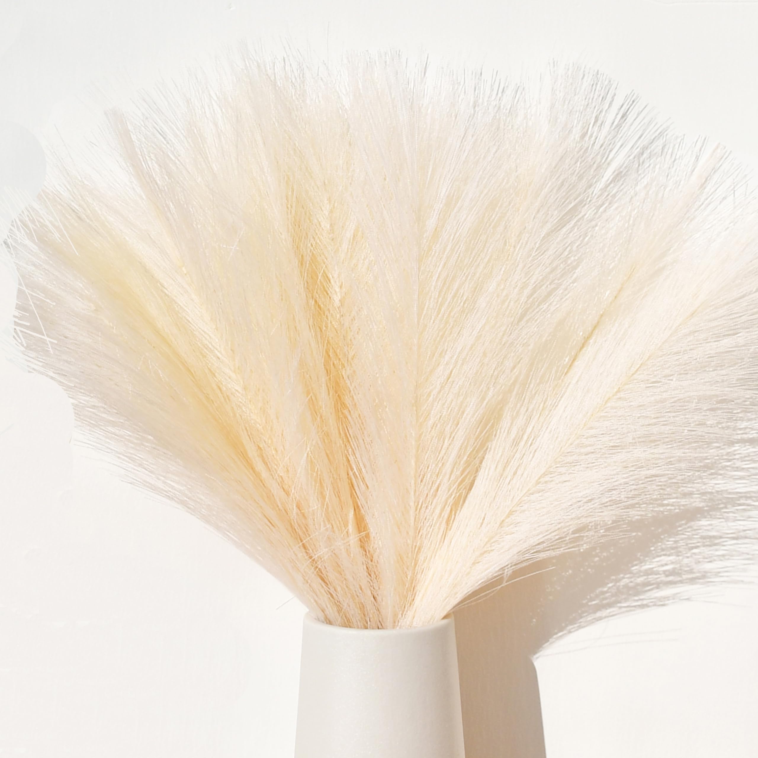 Mandy's 20pcs Ivory Silk Pampas Grass Artificial Fake Flowers 18'' for Mother's Day Easter Home Kitchen Wedding Decorations Wedd