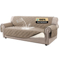 Princedeco 100% Waterproof Couch Cover For 3 Cushion Couch Sofa Pet Friendly Non-Slip Couch Cover For Dogs Washable Water Resistant Furniture Protector With Elastic Straps(Xl Sofa 78', Taupe)