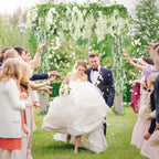 Findosom Wisteria Artificial Flowers Garland, 10Pcs Total 72Ft White Wisteria Hanging Flowers, Flower Garland Decorations For Ho