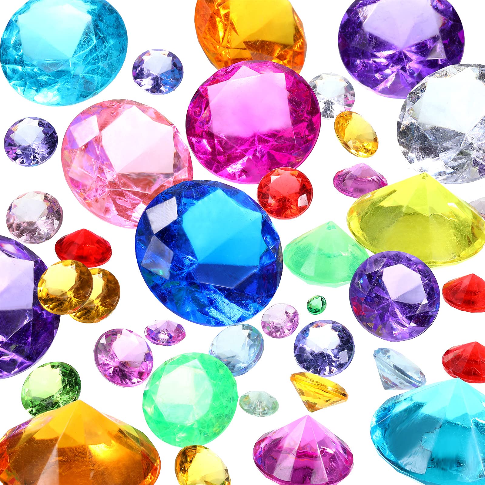 Hicarer 800 Pieces Diamond Decorations Acrylic Diamond Table Scatter Crystals for Table for Vase Fillers Party Table (Rainbow,30