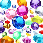 Hicarer 800 Pieces Diamond Decorations Acrylic Diamond Table Scatter Crystals for Table for Vase Fillers Party Table (Rainbow Co