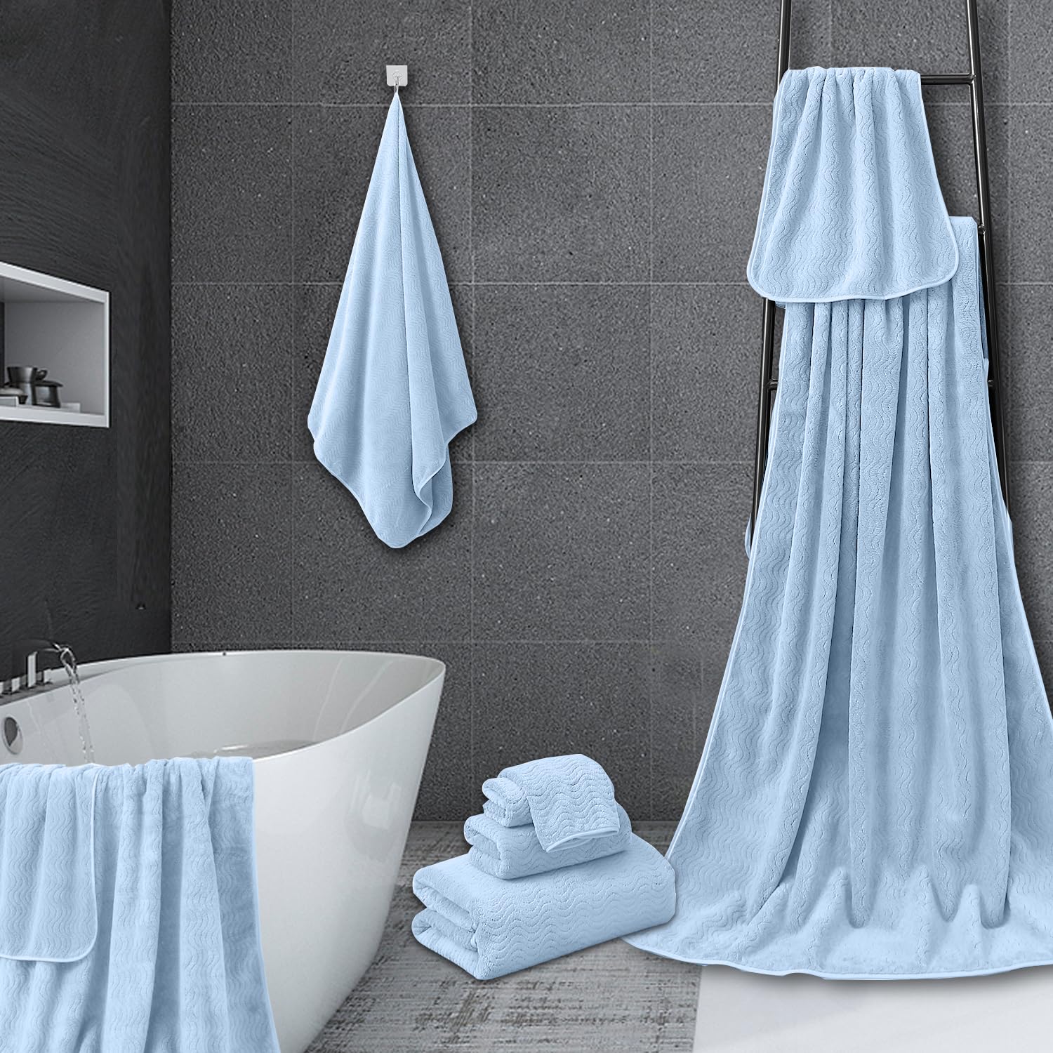 4 Piece Bath Towel Oversized Bath Sheet 35''X70'' Bathroom Towel Extra Large Bath Towel Set Highly Absorbent Quick Dry Premium T