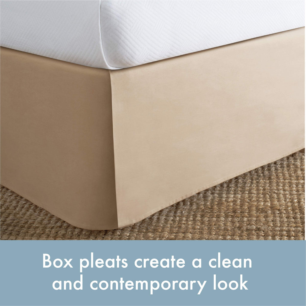 Today'S Home Classic Tailored, Microfiber, 14' Drop Length Bed Skirt Dust Ruffle, California King, Mocha