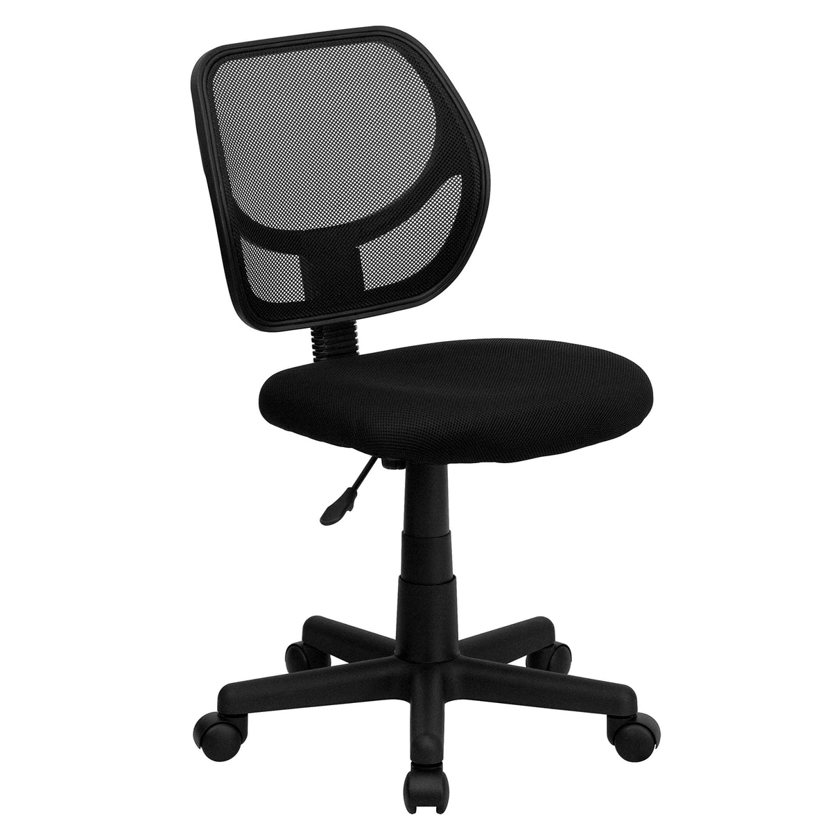 Flash Furniture Neri Low Back Black Mesh Swivel Task Office Chair with Curved Square Back