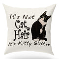 Cat Pillow Case Funny Gift for Cat Lovers Cat Mom Gifts Crazy Cat Lady Gifts for Women Cat Decor, It's Not Cat Hair It's Kitty G