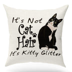 Cat Pillow Case Funny Gift for Cat Lovers Cat Mom Gifts Crazy Cat Lady Gifts for Women Cat Decor, It's Not Cat Hair It's Kitty G