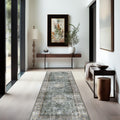 Ashler Runners for Hallways, 2x6 Runner Rugs, Ultra-Thin Boho Rug, Vintage Long Rugs for Entryway, Kitchen, Grey Cya/Earthy Yell