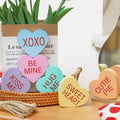 Valentines Day Conversation Heart Wooden Sign Heart Farmhouse Candy Hearts Valentines Tiered Tray Decor Heart Shape Table Block