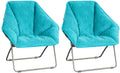 Zenithen Limited Portable Foldable Hexagon Plush Indoor Accent Seat Folding Dish Chair, Perfect For Bedrooms, Dorm Rooms, Living