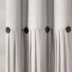 Lush Decor Linen Button Shower Curtain, 72'' W X 72'' L, Gray - Rustic Shower Curtain - Color Block Bath Curtain With Coconut Bu