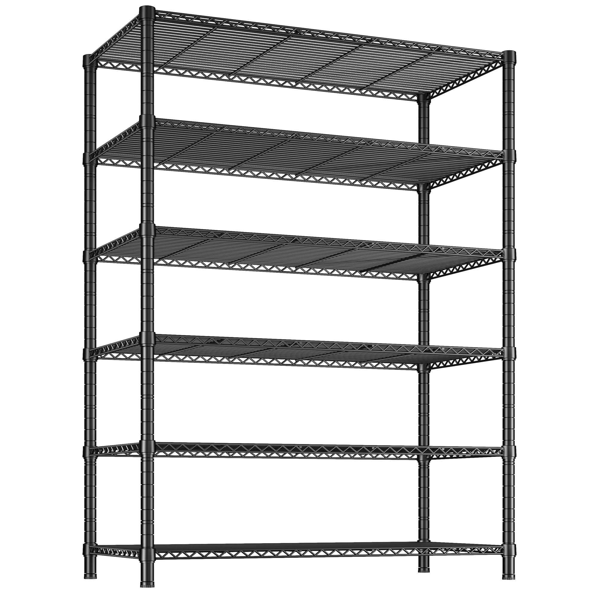 Reibii 6 Tier Wire Shelving,1800Lbs Storage Shelves Metal Shelves For Storage Rack,75''H Adjustable Garage Shelving Heavy Duty S