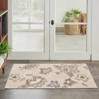 Nourison Aloha Indoor-Outdoor Beige 2'8' X 4' Area Rug, Easy Cleaning, Non Shedding, Bed Room, Living Room, Dining Room, Backyard, Deck, Patio (3X4)
