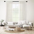 Meetbily 94 Inches Long Semi Sheer Linen Curtains For Living Room 2 Panels, Back Tab Rod Pocket Linen Blend Drapes Modern Airy P