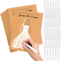 Geyoga 30 Set Guess The Dress Bridal Shower Games for Guests, Include 30 Pcs 5 x 7 inch Wedding Shower Games Cards and 30 Pcs Wa