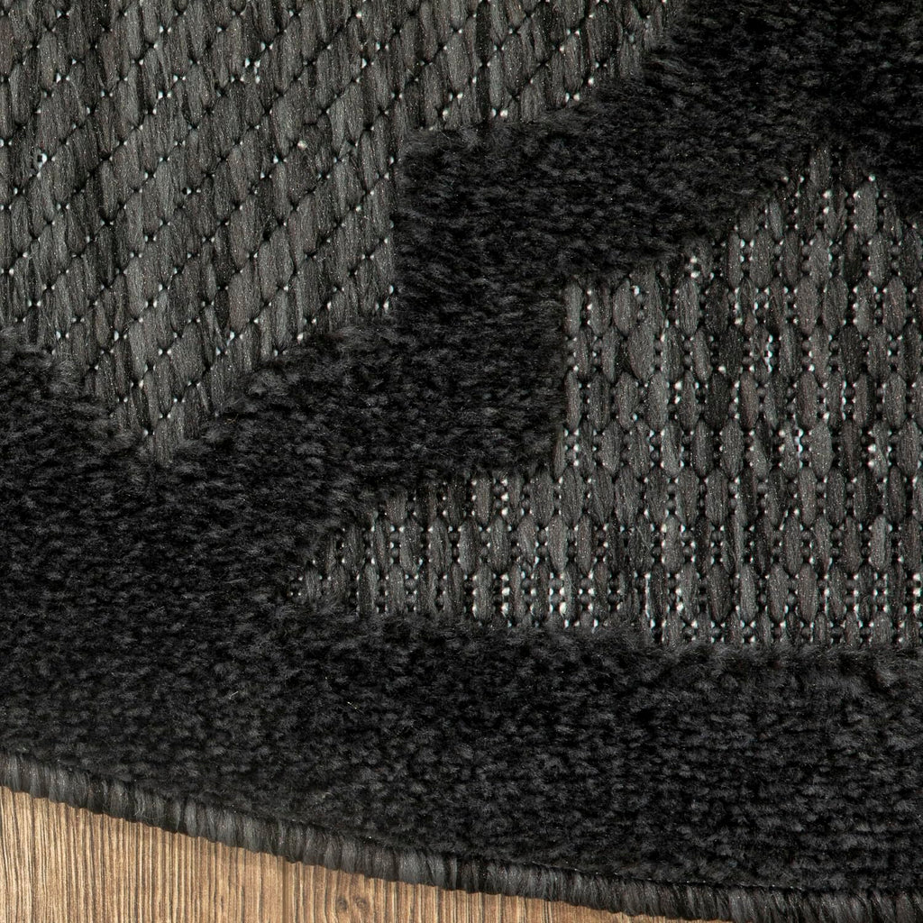 Nourison Easy Care Indoor/Outdoor Charcoal Black 6' X 9' Oval Area Rug, Easy Cleaning, Non Shedding, Bed Room, Living Room, Dining Room, Backyard, Deck, Patio (6X9)