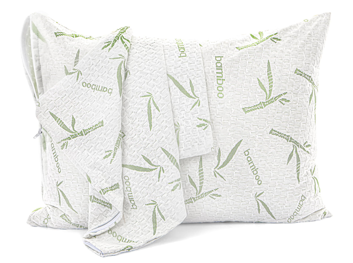 Utopia Bedding Bamboo Viscose Waterproof Pillow Protector Zippered (2 Pack) Queen - Bed Bug Proof Pillow Encasement 20 X 28 Inch