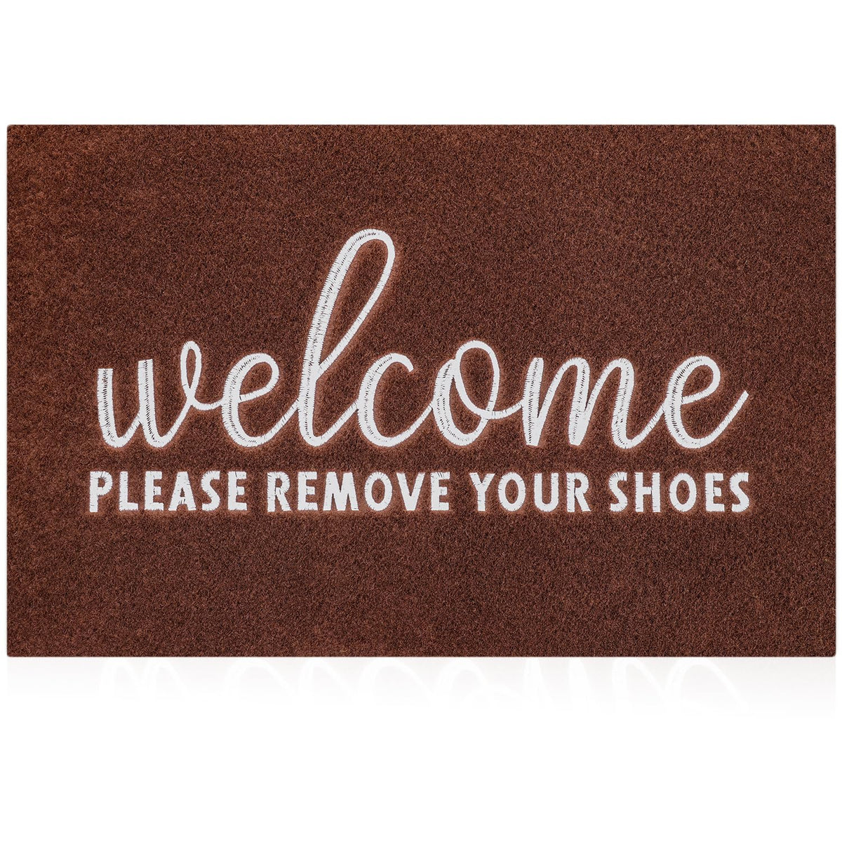 Aazzkang Outdoor Entrance Mat With Non Slip Rubber Backing Welcome Please Remove Your Shoes Doormat Ultra Absorb Mud Easy To Cle